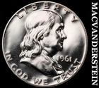 1961 Franklin Half Dollar - Choice Gem Proof  Lustrous  No Reserve  #J9794