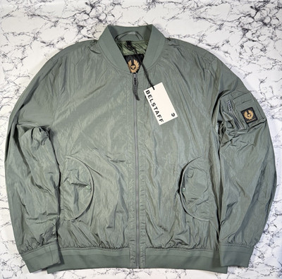 BELSTAFF Herren Mineral Green Quest Bomberjacke Größe UK50 IT60 5XL Neu mit Etikett Original