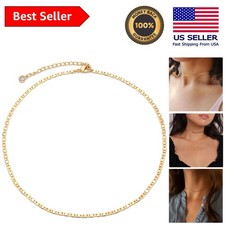 Dainty 14K Gold-Plated Choker Necklace for Women - Adjustable Elegance