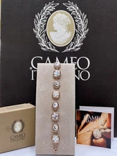 Cameo Italiano Bracelet Classica Handmade Shell & 925 Sterling Silver Gold PL