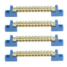 4 Pack Terminal Bus Bar 12 Position Brass Ground Distribution Block