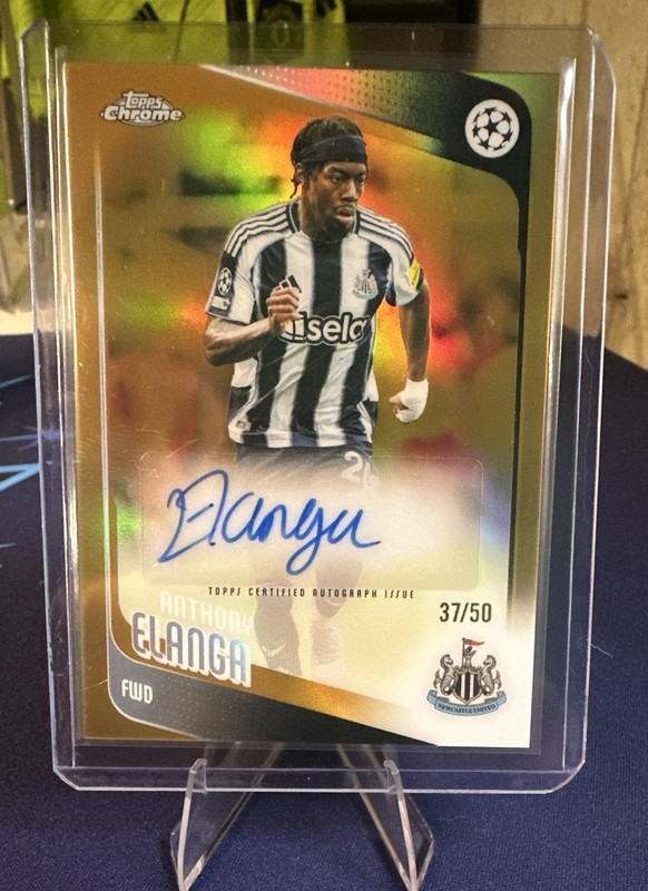 Topps Chrome UEFA UCC 2025-26 Anthony Elanga Newcastle United Auto /50 #CA-AE