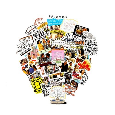 Conquest Journals Friends Besties Vinyl Sticker Pack, 50 Unique Multicolor