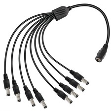 DC Power Y Splitter Cable 1 Female to 8 Male Plug for CCTV Camera 1 to 8 