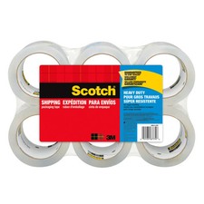 Scotch Heavy Duty Packaging Tape, 3" Core, Clear, 1.88" x 54.6 yds, 6 Roll 88144