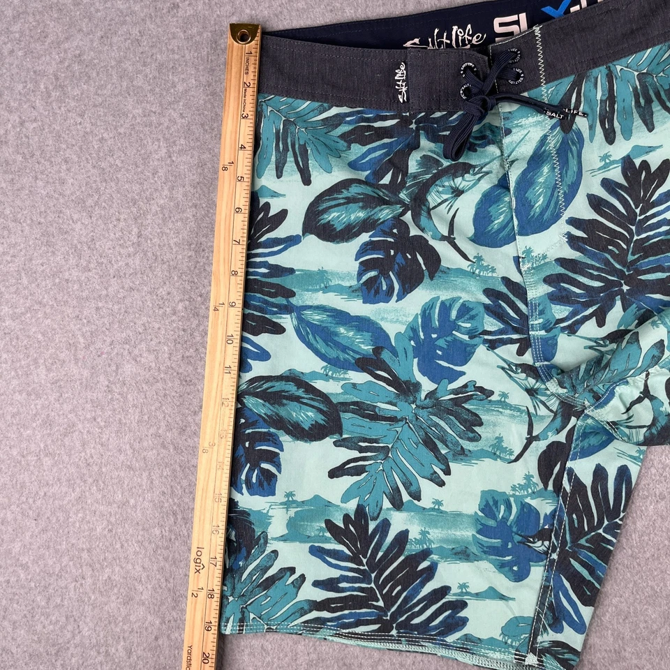 Bañador Salt Life SLX-QD para hombre 36 verde tropical board shorts traje de baño Foto 4 de 4