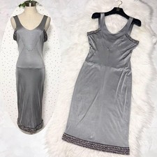 USED AUTHENTIC CHANEL SLEEVELESS DRESS WITH TRIMMING EMBELLISHMENTS, SIZE 40,