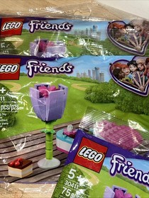 5 New & Sealed LEGO Friends Stephanie 3930, 3 Chocolate Box & Flower 30411+42388