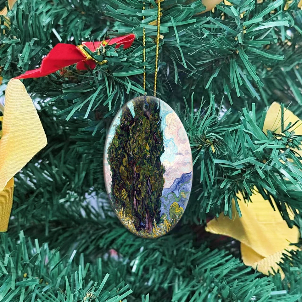 Van Gogh Cypresses Painting Christmas ornament city travel souvenir - Image 2 of 3