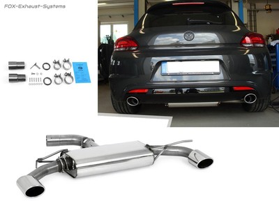 Duplex Sports Exhaust VW Scirocco 3 1.4l With R-Rear Per 115x85 Oval Angled