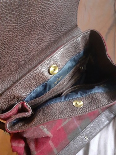 BNWOT Stylish JOULES 'Trippa' Red Checked Tweed Leather Trim Backpack - Medium - Picture 11 of 17