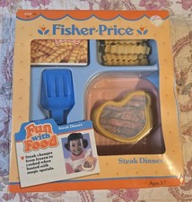 Vintage Fisher Price Fun with Food Steak Dinner Set COMPLETE With Box