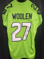 Seattle Seahawks Tariq Woolen Signed Custom Jersey BAS COA BUF
