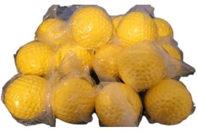 Lot 15 Markwort Yellow Dimpled Rubber Practice Balls Softball Training Batting
