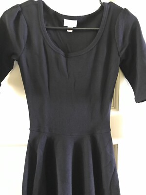 Lularoe Solid Black Nicole Size XXS Textured Little Black Dress Fit & Flare  0/2 | eBay