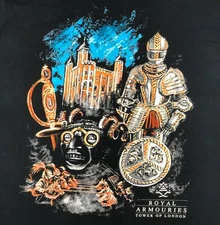 Tower of London T Shirt Mens Large Screen Stars Knight Armor Single Stitch Vtg