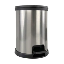 Stylish Plastic Round Step Bathroom Trash Can Wastebasket 1.5 Gallon Garbage