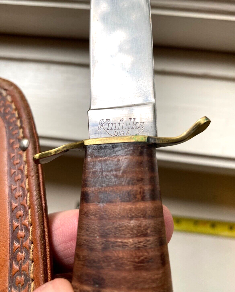 Vintage Kinfolks USA 96 Hunting Knife & Leather Sheath NICE eBay