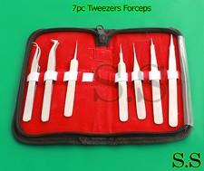 7pc Precision Stainless Steel Tweezers Forceps - Electronics, Beading, Hobby