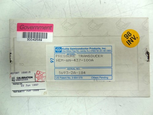 KULITE SEMICONDUCTOR MODEL: HEM-6N-437-100A MINI HIGH TEMP PRESSURE TRANSDUCER