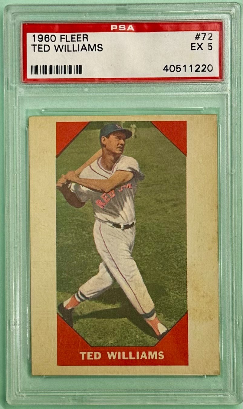 1960 FLEER GREATS #72 TED WILLIAMS BOSTON RED SOX BASEBALL CARD PSA 5 EX