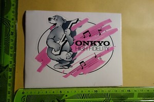 Alter Aufkleber HiFi AutoRadio TV Lautsprecher ONKYO High Fidelity (BGa)