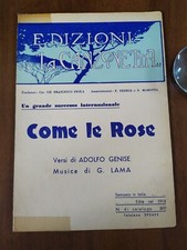 Spartiti musicali antichi-Come le Rose-1921