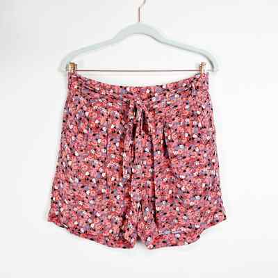 Floral Red High Waisted Shorts Australia Beach House Shorts Red