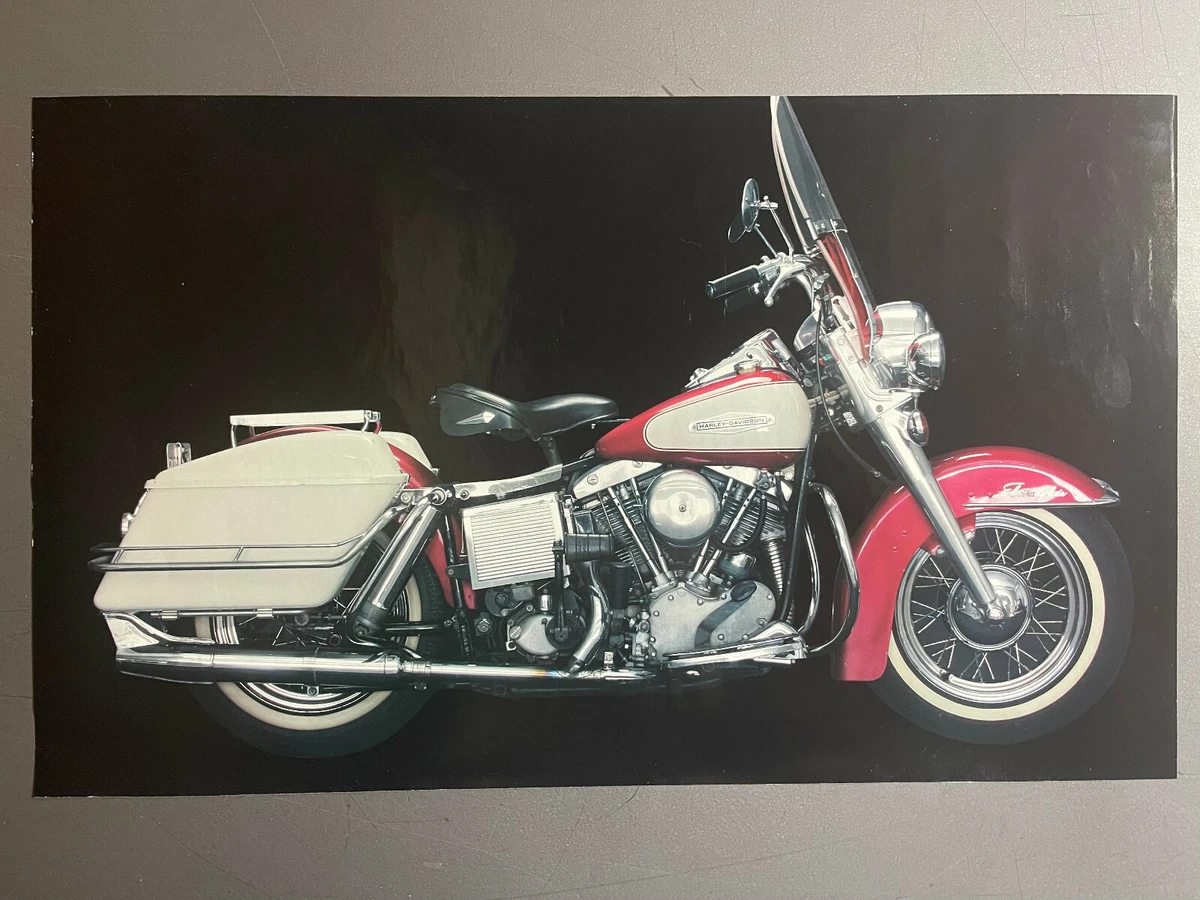 1966 Harley Davidson FLH Motorcycle Picture Print RARE
