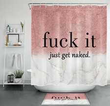 Pink Not Bling Glitter Shower Curtain Marble Rose Gold Get Naked Bathroom Set