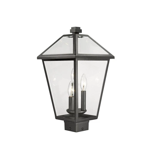 Z-Lite Talbot 18.5 in. 3-Light Black Outdoor Post Light, Steel (No Bulb) - Picture 4 of 6
