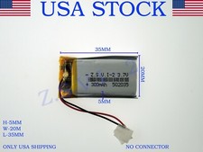 3.7V 300mAh 502035 Lithium Polymer LiPo Rechargeable Battery USA STOCK 