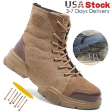 Mens Military Boots Work Safety Shoes Indestructible Steel Toe Bulletproof Boots