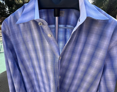 Sebastien James Collection long sleeve button up shirt men's XL Blue EUC