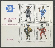 SWITZERLAND Sc#585 1974 UPU Centenary Souvenir Sheet OG Mint NH
