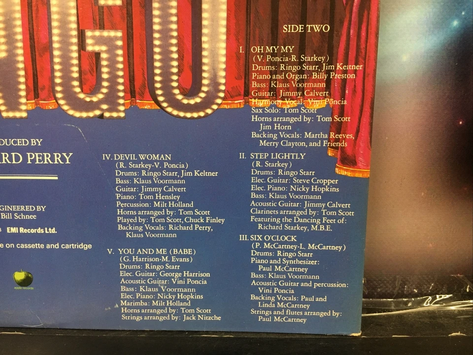 Ringo Starr Ringo Gatefold LP Album Vinyl Record PCTC252 1U/3U Pop 70s M/Print - Image 4 of 4