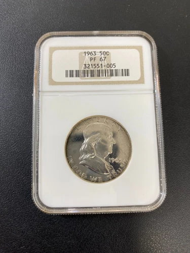 1963 PROOF FRANKLIN HALF DOLLAR NGC PR-67 - SILVER PROOF - CERTIFIED SLAB - 50C