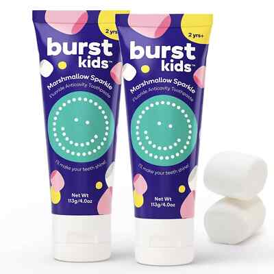 BURSTkids Marshmallow Sparkle Kids Toothpaste with Fluoride - 2 PACKS