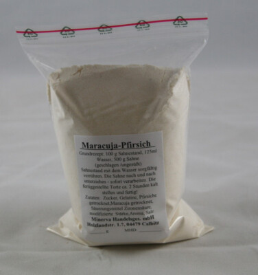 Maracuja-Pfirsich, Sahnestand, Sahnefest, Sahnefond, Aroma und Festigkeit, 100 g