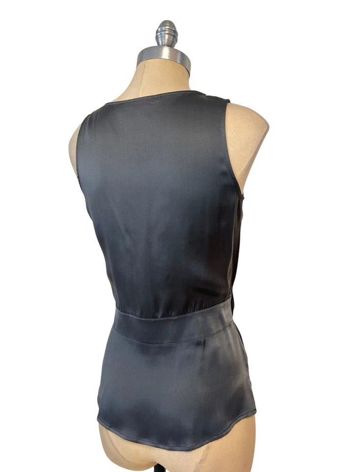 Tory Burch Grey Belted Silk Tank/Sleeveless Top Size 4 — 第 3/4 张图片
