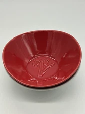 VELATA 6 1/2” Serving Bowls Red & White (Set of 2)
