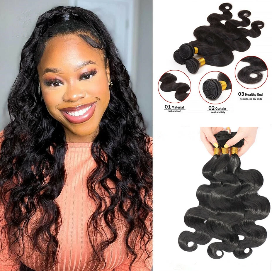 Malaysian Body Wave Hair 3PCS Natural Color 100% Human Hair Weave