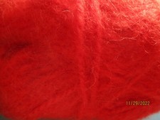 Unlabeled Solid Mohair RED 1 oz Natural Fibers 2 ply Fine/Sport 2 Fluffy