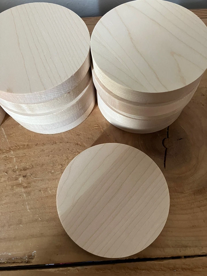 20 Piece 3.5” Maple Wood Circles Rounds  Crafts Weddings Coasters Ornaments - Image 2 of 4