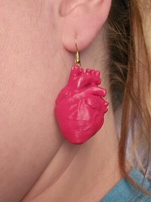 Anatomical HEART 3D Printed Earrings