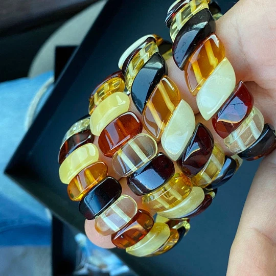 Armband Bernstein Bunter Baltischer Bernstein Bernstein Schmuck ostsee schmuck - Bild 2 von 4
