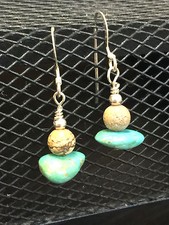 Srebro szterling 925 turkusowe kolczyki z dangle