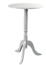 TAVOLO TAVOLINO 50*45 cm LEGNO TONDO BIANCO SALOTTO MODERNO CLASSICO SHABBY CHIC