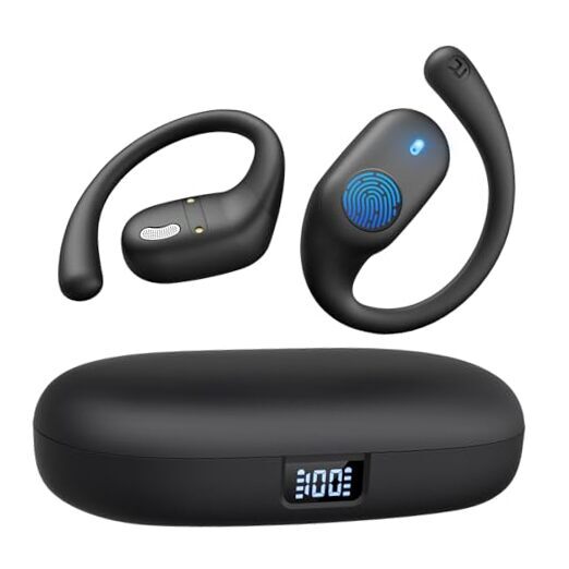 True Wireless Open Ear Bluetooth 5.3 Sports Headphones Smart Black