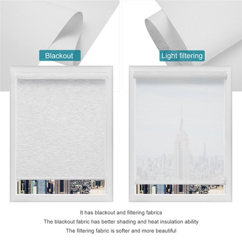 Window Blinds 100% Blackout Thermal Insulated Fabric Blinds Roller Shades - Bild 12 von 29